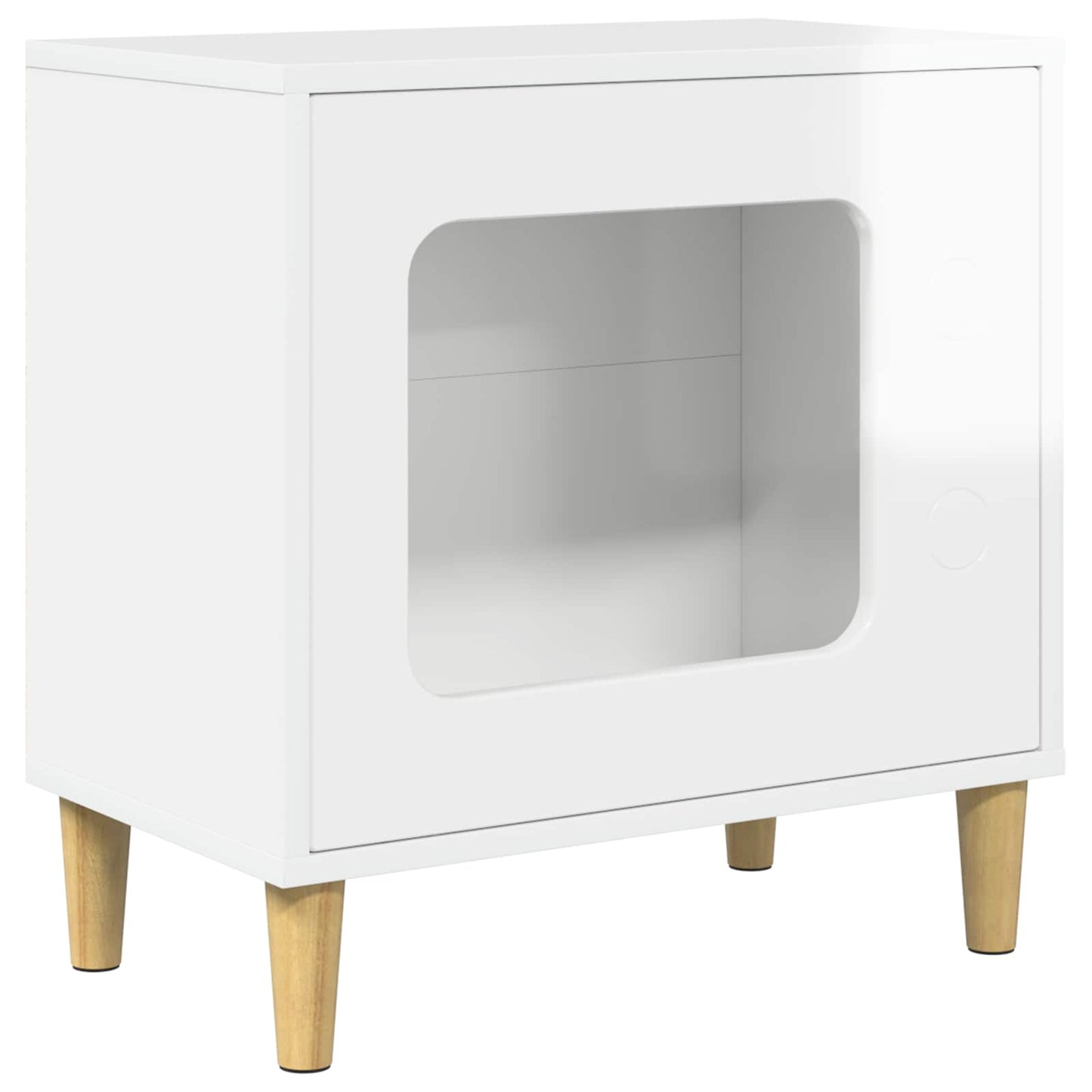 vidaXL Cat House Gloss White 51 x 30 x 52 cm Engineered Wood 2