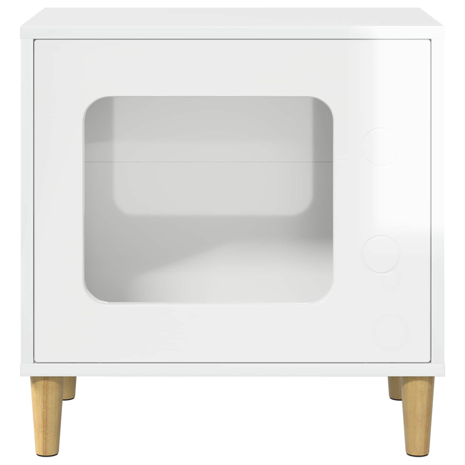 vidaXL Cat House Gloss White 51 x 30 x 52 cm Engineered Wood 5