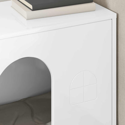 vidaXL Cat House Gloss White 51 x 30 x 52 cm Engineered Wood 4