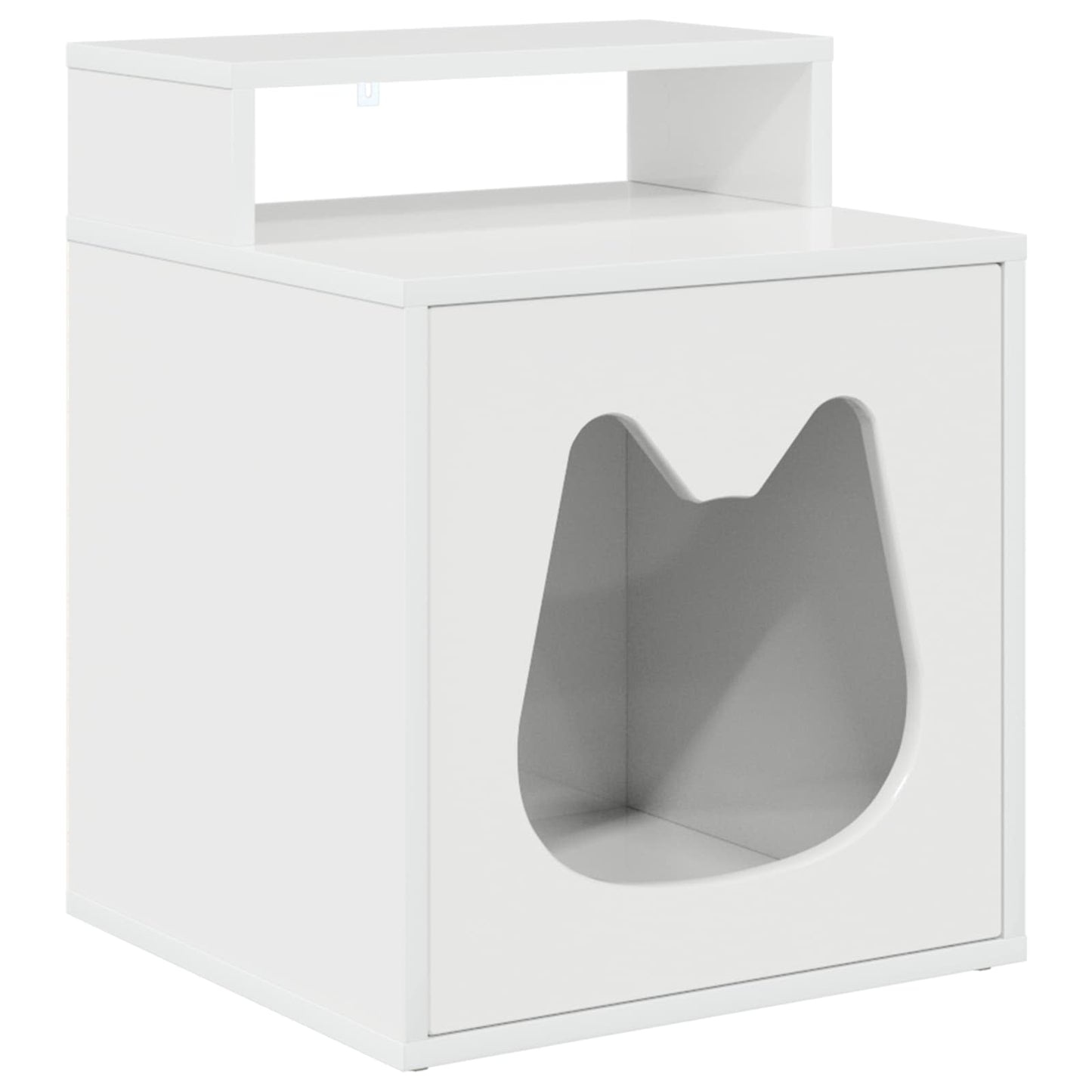 vidaXL Cat House Gloss White 42.5 x 40 x 53.5 cm Engineered Wood 2