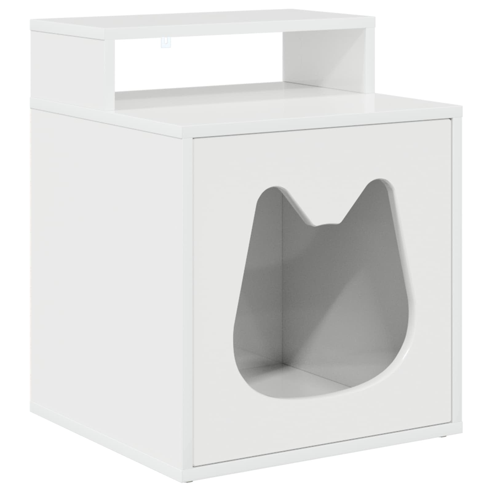 vidaXL Cat House Gloss White 42.5 x 40 x 53.5 cm Engineered Wood 2