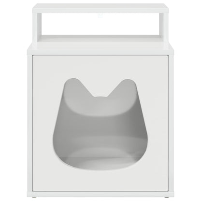 vidaXL Cat House Gloss White 42.5 x 40 x 53.5 cm Engineered Wood 5