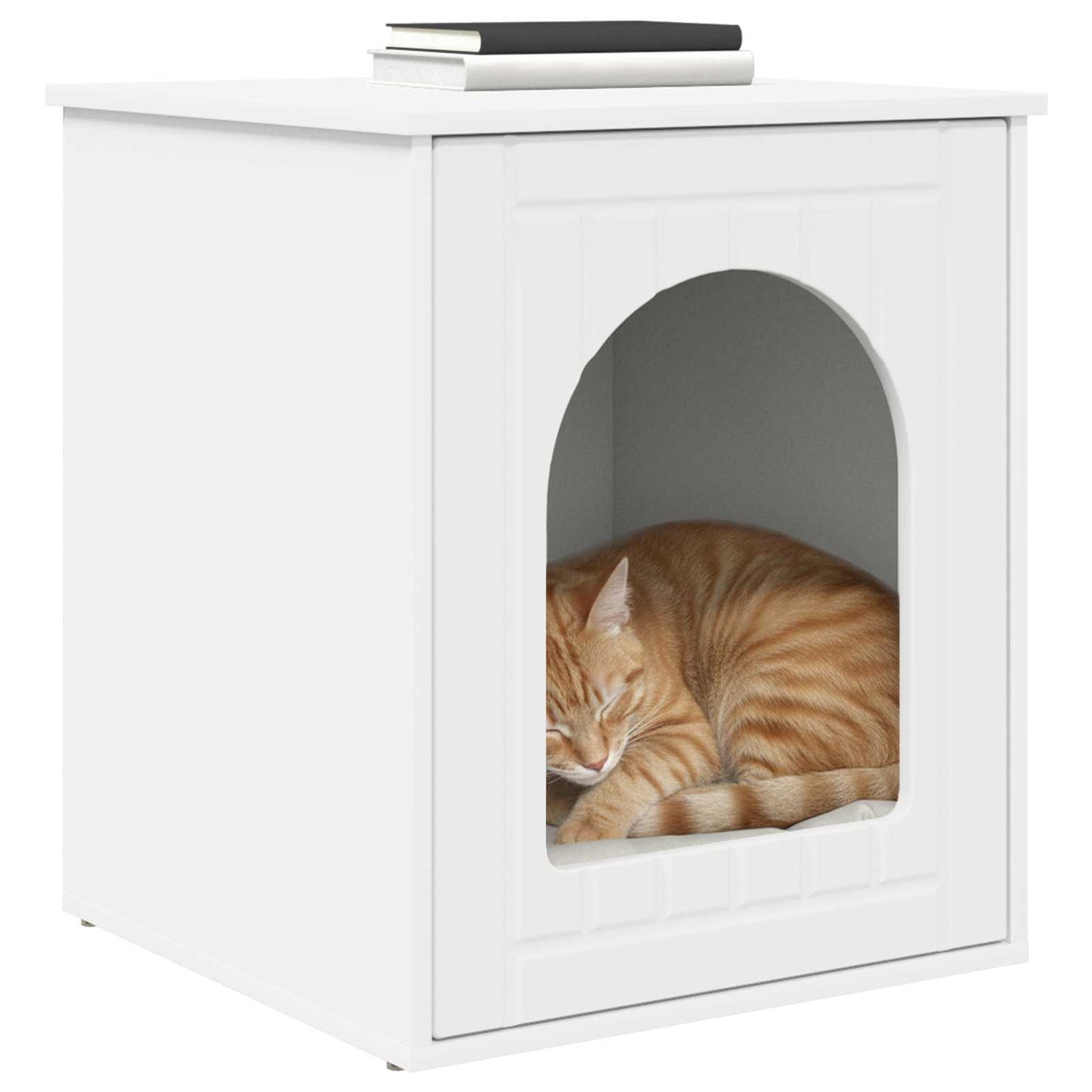 vidaXL Cat House White 53 x 52 x 62 cm Engineered Wood 3