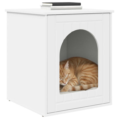 vidaXL Cat House White 53 x 52 x 62 cm Engineered Wood 3