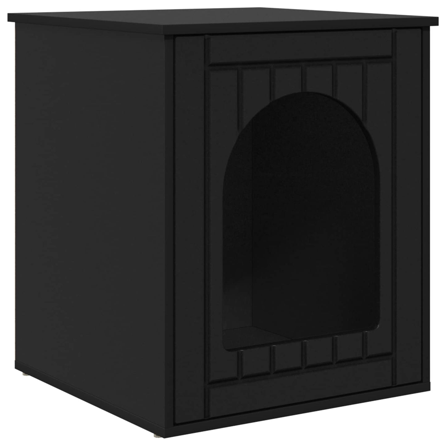 vidaXL Cat House Black 53 x 52 x 62 cm Engineered Wood 2