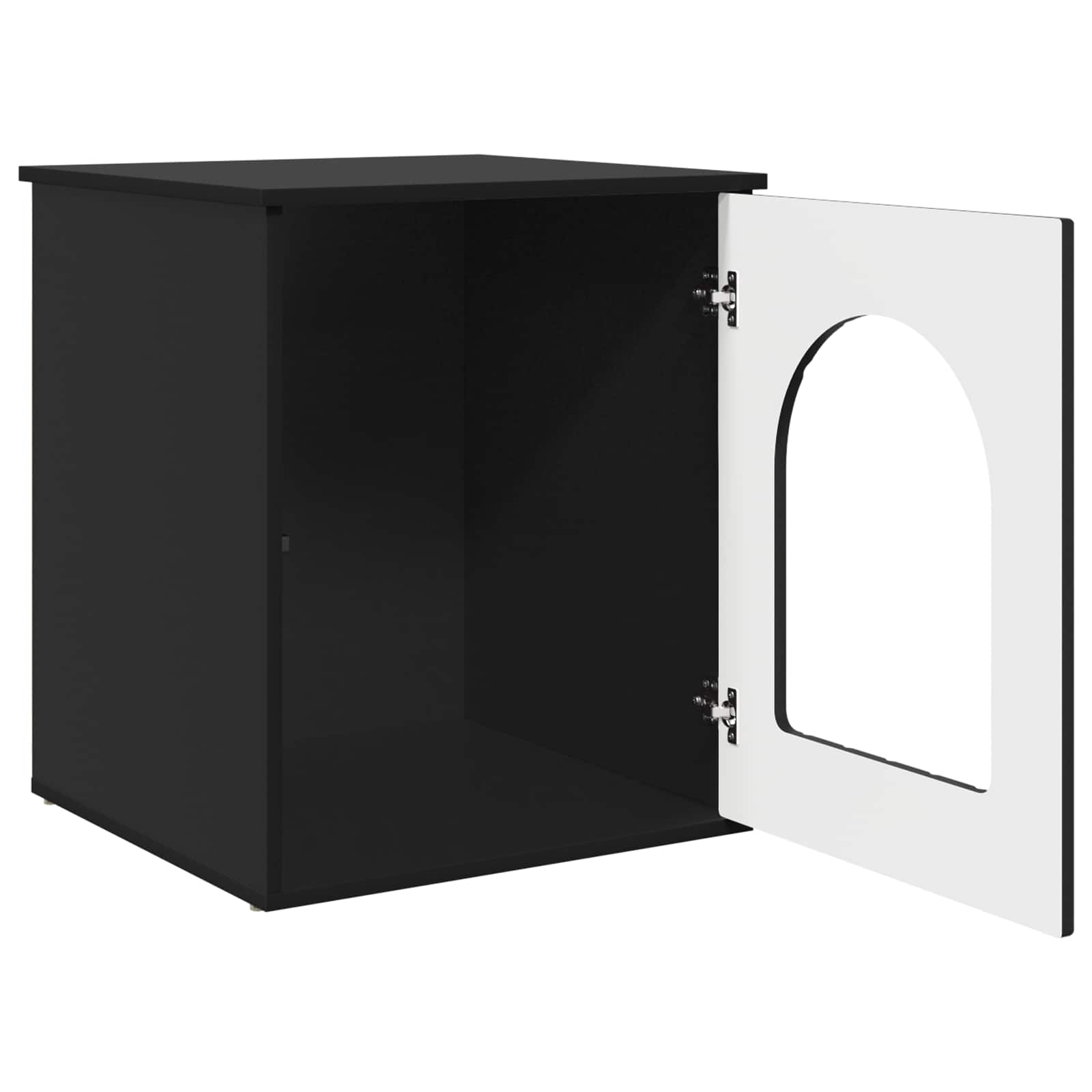 vidaXL Cat House Black 53 x 52 x 62 cm Engineered Wood 5