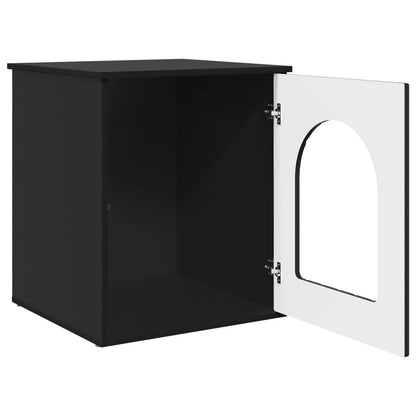 vidaXL Cat House Black 53 x 52 x 62 cm Engineered Wood 5