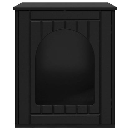 vidaXL Cat House Black 53 x 52 x 62 cm Engineered Wood 6