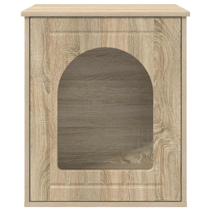 vidaXL Cat House Sonoma 53 x 52 x 62 cm Engineered Wood 6