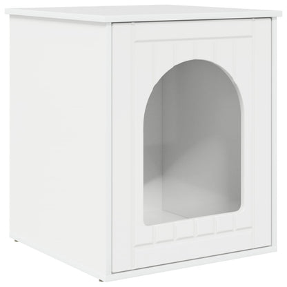 vidaXL Cat House Gloss White 53 x 52 x 62 cm Engineered Wood 2