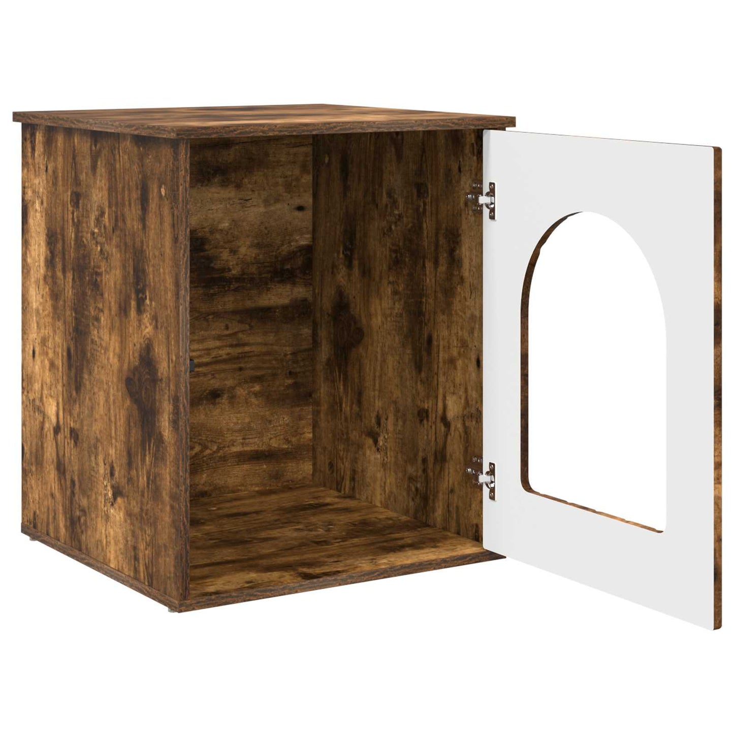 vidaXL Cat House Smoked Oak 53 x 52 x 62 cm Engineered Wood 5