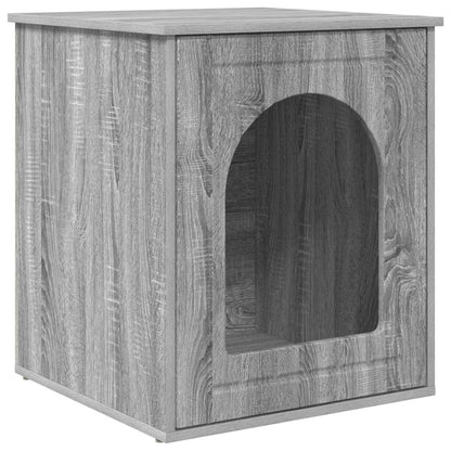 vidaXL Cat House Grey Sonoma 53 x 52 x 62 cm Engineered Wood 2