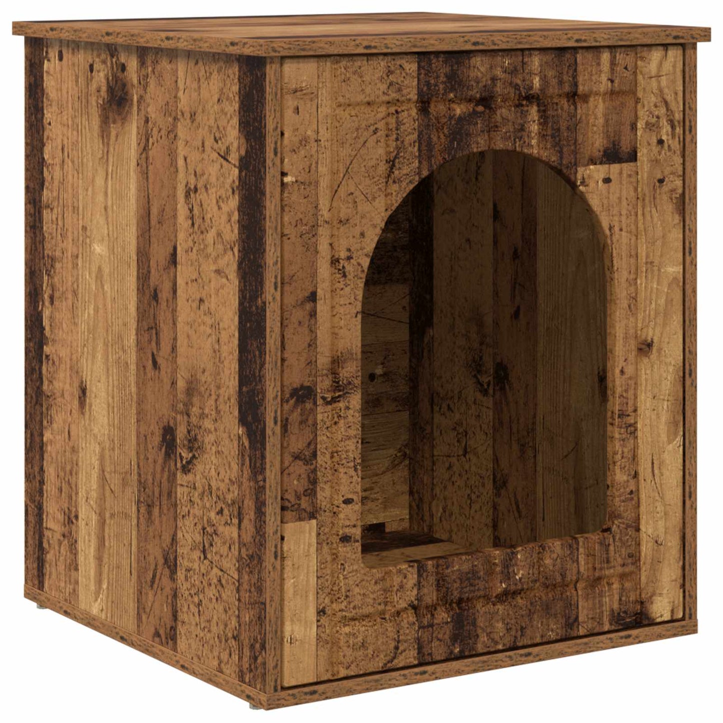 vidaXL Cat House Old Wood 53 x 52 x 62 cm Engineered Wood 2