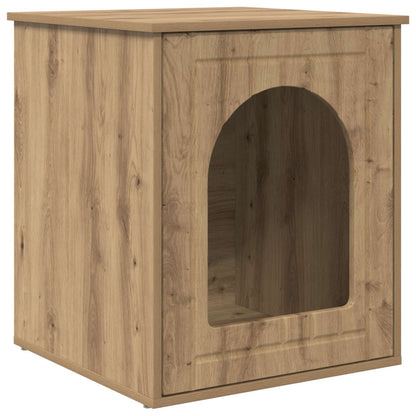 vidaXL Cat House Artisian Oak 53 x 52 x 62 cm Engineered Wood 2