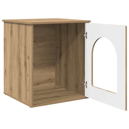 vidaXL Cat House Artisian Oak 53 x 52 x 62 cm Engineered Wood 5