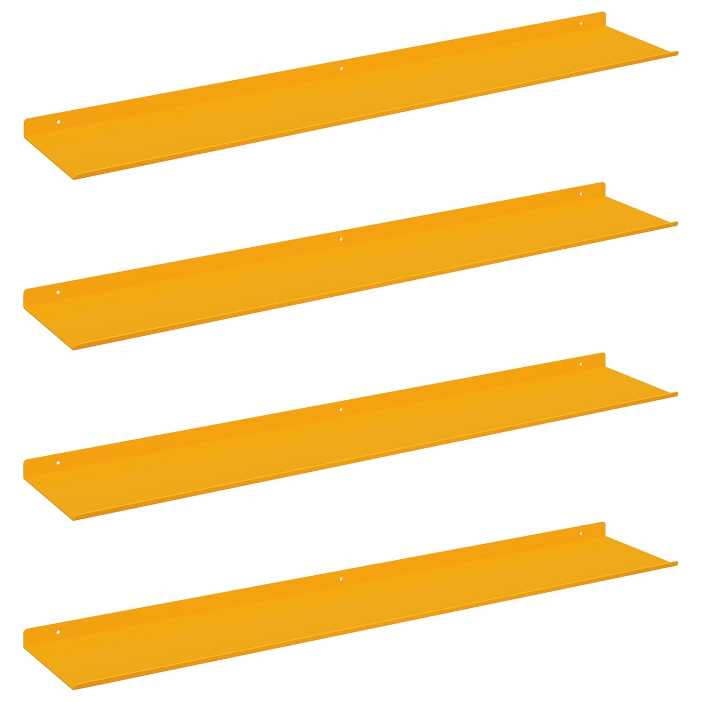 vidaXL Floating Shelf 4 pcs Mustard Yellow 100 x 18 x 2.5 cm Steel 2