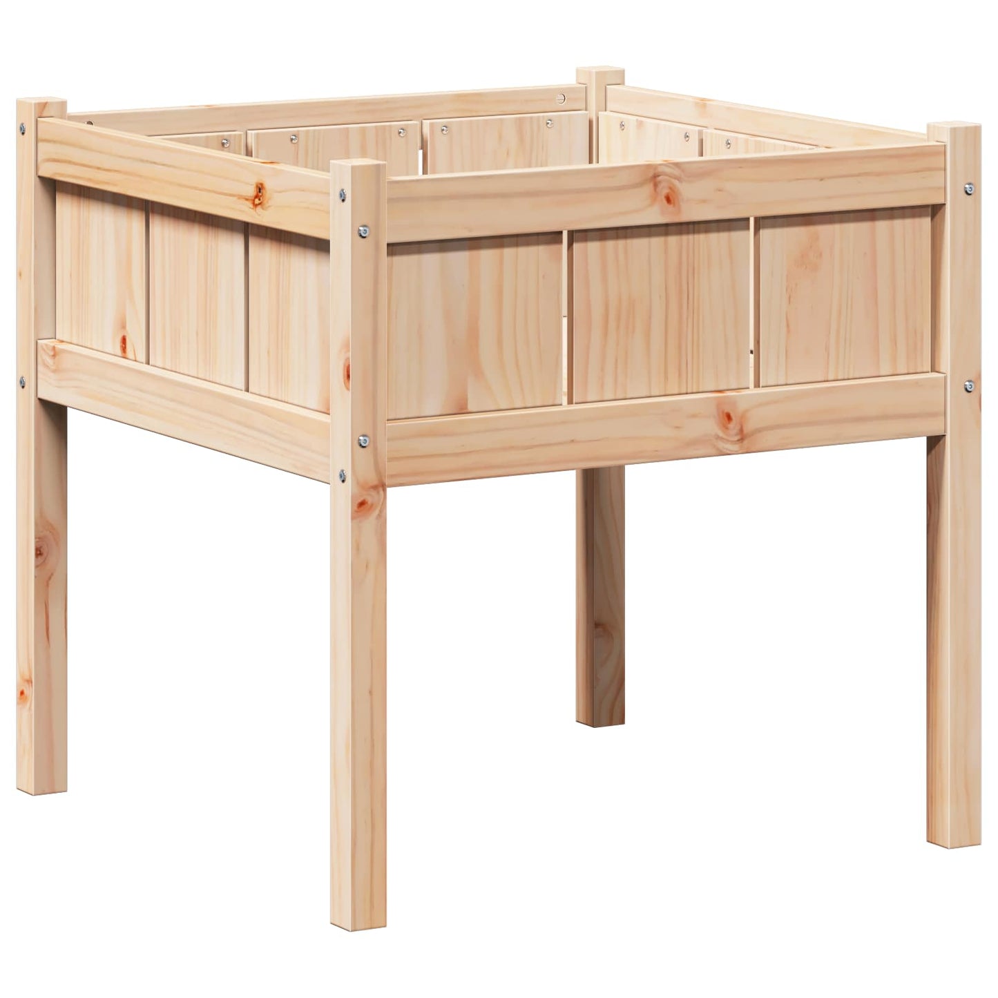 vidaXL Garden Planter Nature 70 x 70 x 70 cm Solid Pine Wood 2