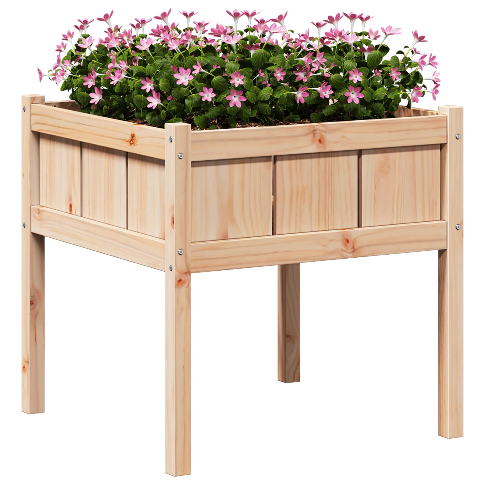 vidaXL Garden Planter Nature 70 x 70 x 70 cm Solid Pine Wood 3