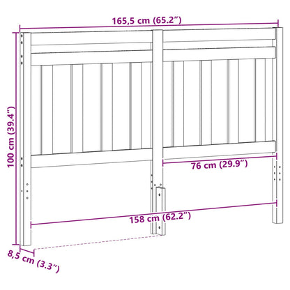 vidaXL Headboard with Headboard Wax Brown 165.5 x 100 cm 5