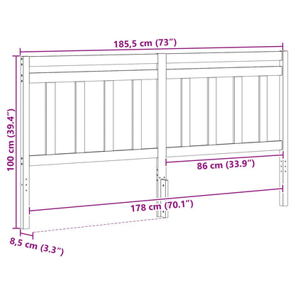 vidaXL Headboard with Headboard Wax Brown 185.5 x 100 cm 5