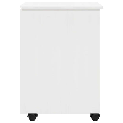 vidaXL Rolling Cabinet White 34 x 39 x 56 cm Solid Pine Wood 6