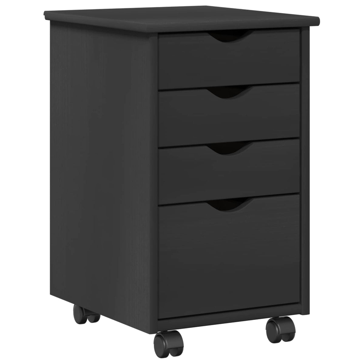 vidaXL Rolling Cabinet with Wheel Grey 34 x 39 x 56 cm Solid Pine Wood 2