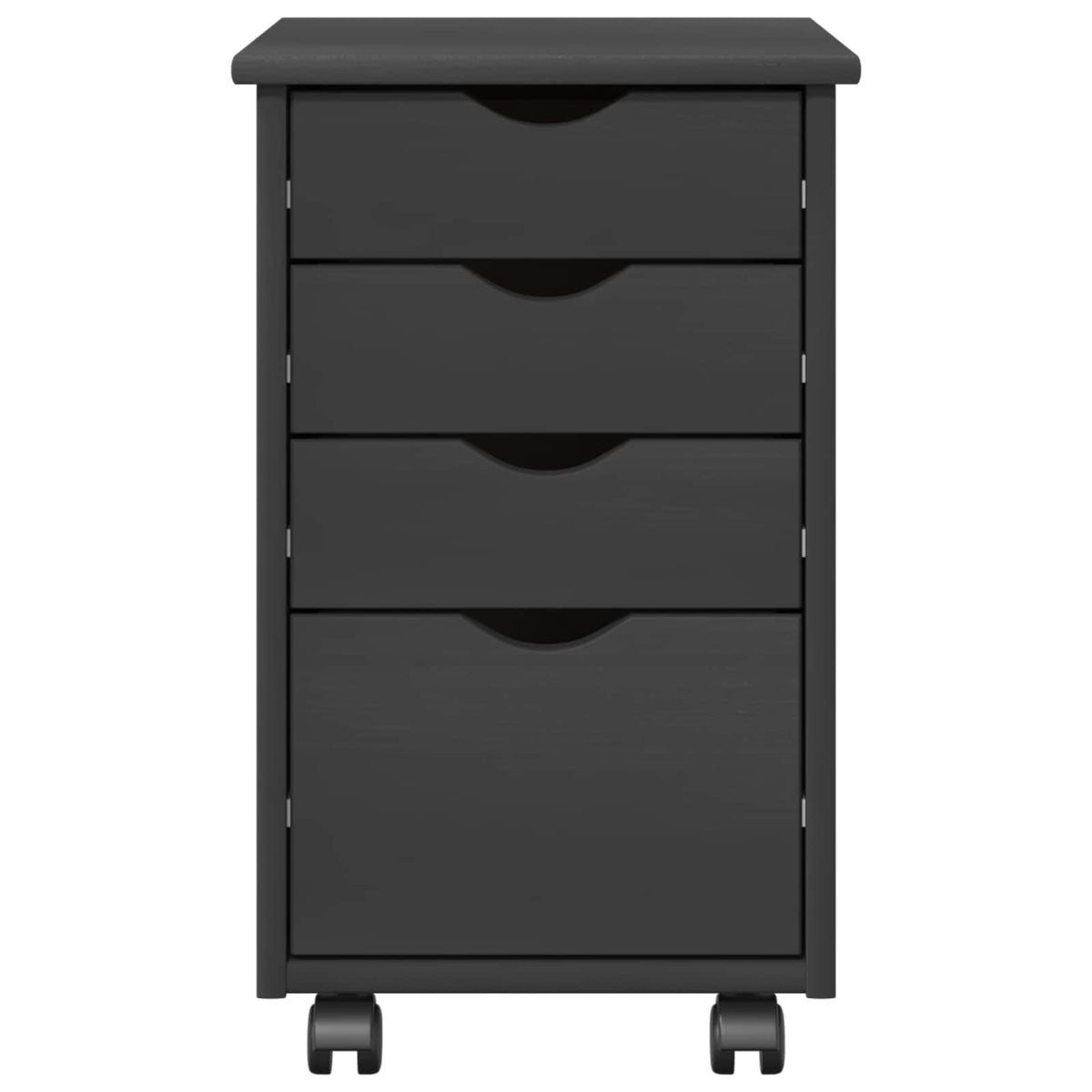 vidaXL Rolling Cabinet with Wheel Grey 34 x 39 x 56 cm Solid Pine Wood 5