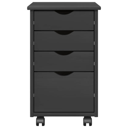 vidaXL Rolling Cabinet with Wheel Grey 34 x 39 x 56 cm Solid Pine Wood 5