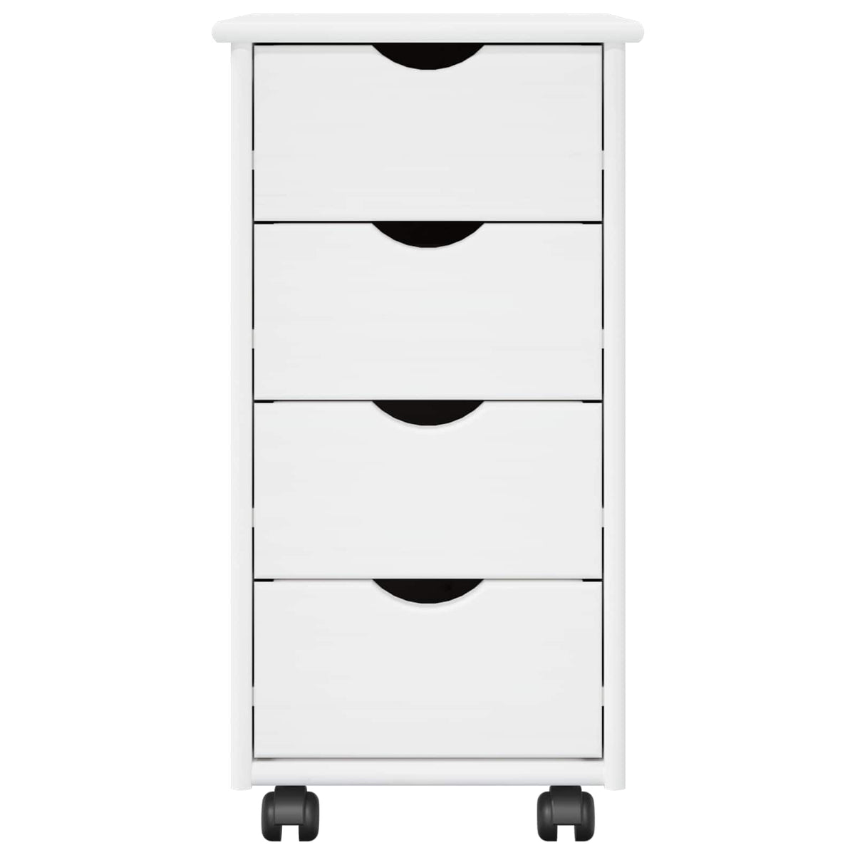 vidaXL Rolling Cabinet 34 x 39 x 65.5 cm Solid Pine Wood White 5