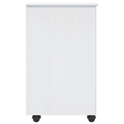 vidaXL Rolling Cabinet 34 x 39 x 65.5 cm Solid Pine Wood White 6