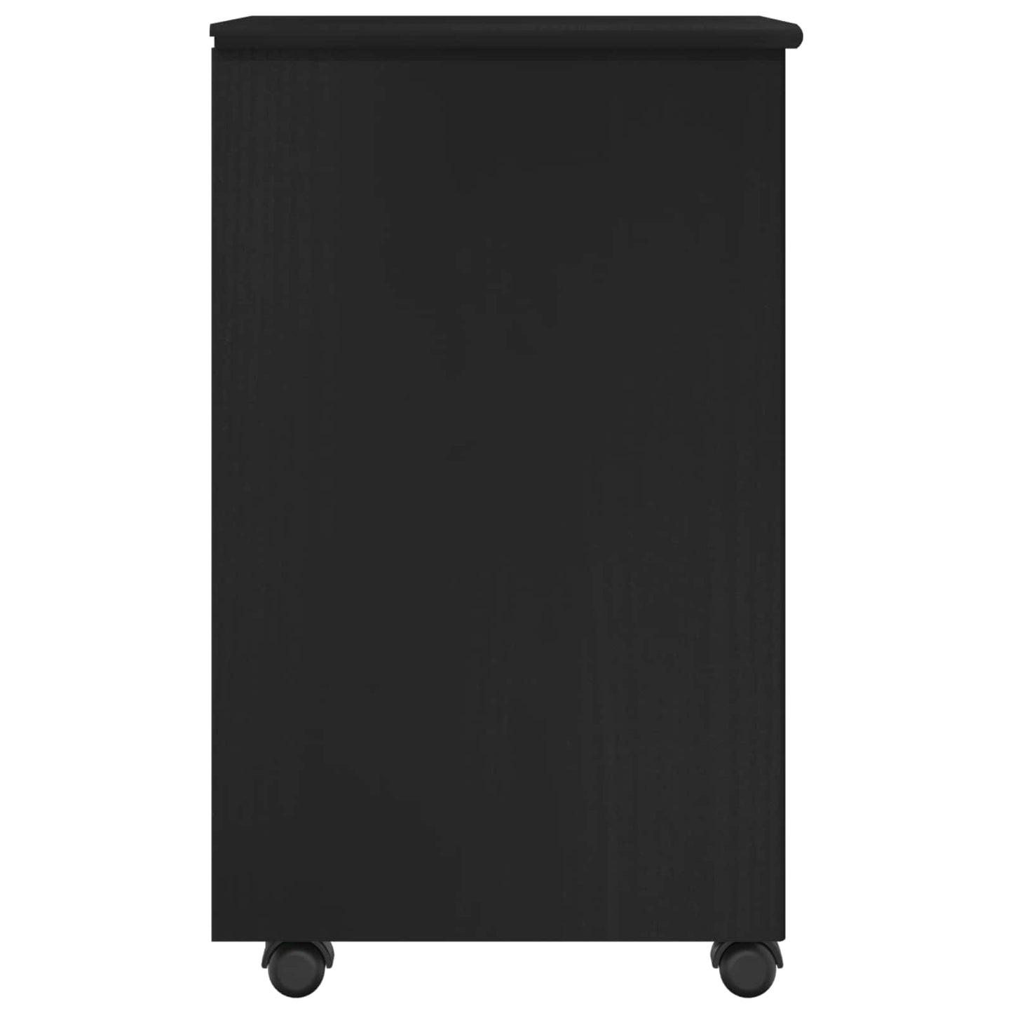 vidaXL Rolling Cabinet 34 x 39 x 65.5 cm Solid Pine Wood Black 6