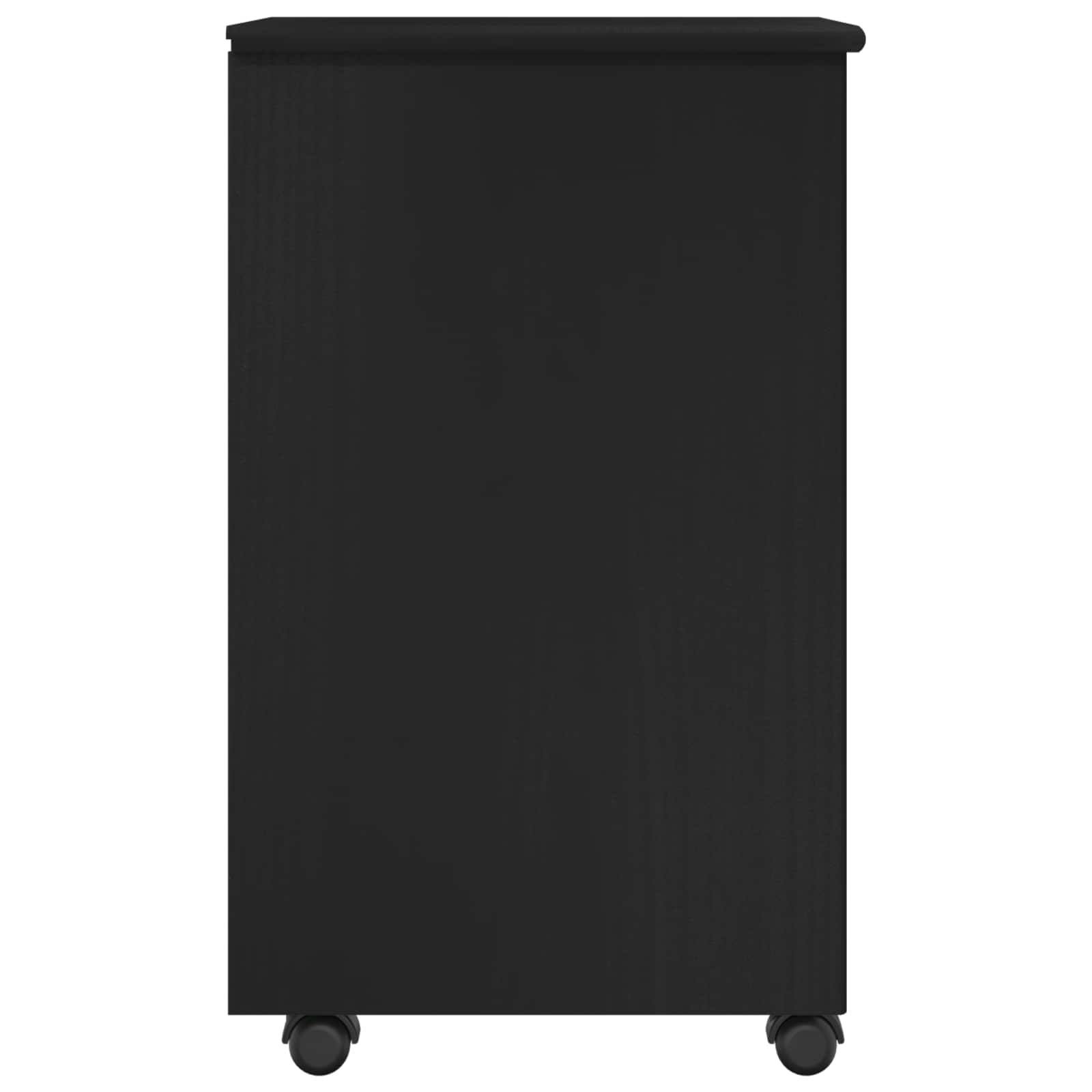 vidaXL Rolling Cabinet 34 x 39 x 65.5 cm Solid Pine Wood Black 6