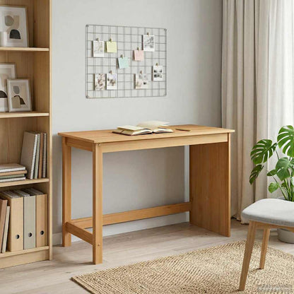 vidaXL Desk Honey Brown 112 x 50 x 75 cm Solid Pine Wood 1