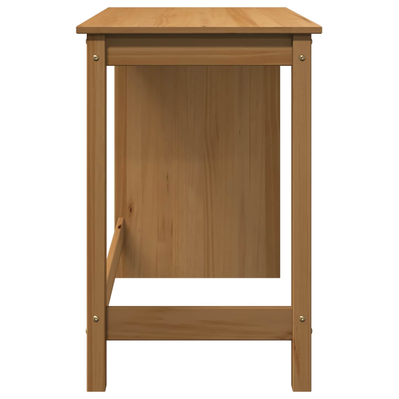 vidaXL Desk Honey Brown 112 x 50 x 75 cm Solid Pine Wood 5