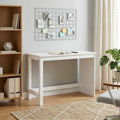vidaXL Desk White 112 x 50 x 75 cm Solid Pine Wood 1