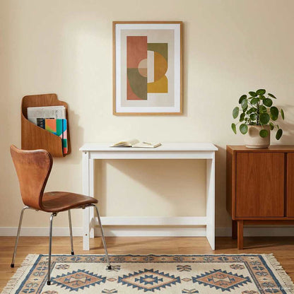 vidaXL Desk White 112 x 50 x 75 cm Solid Pine Wood 3