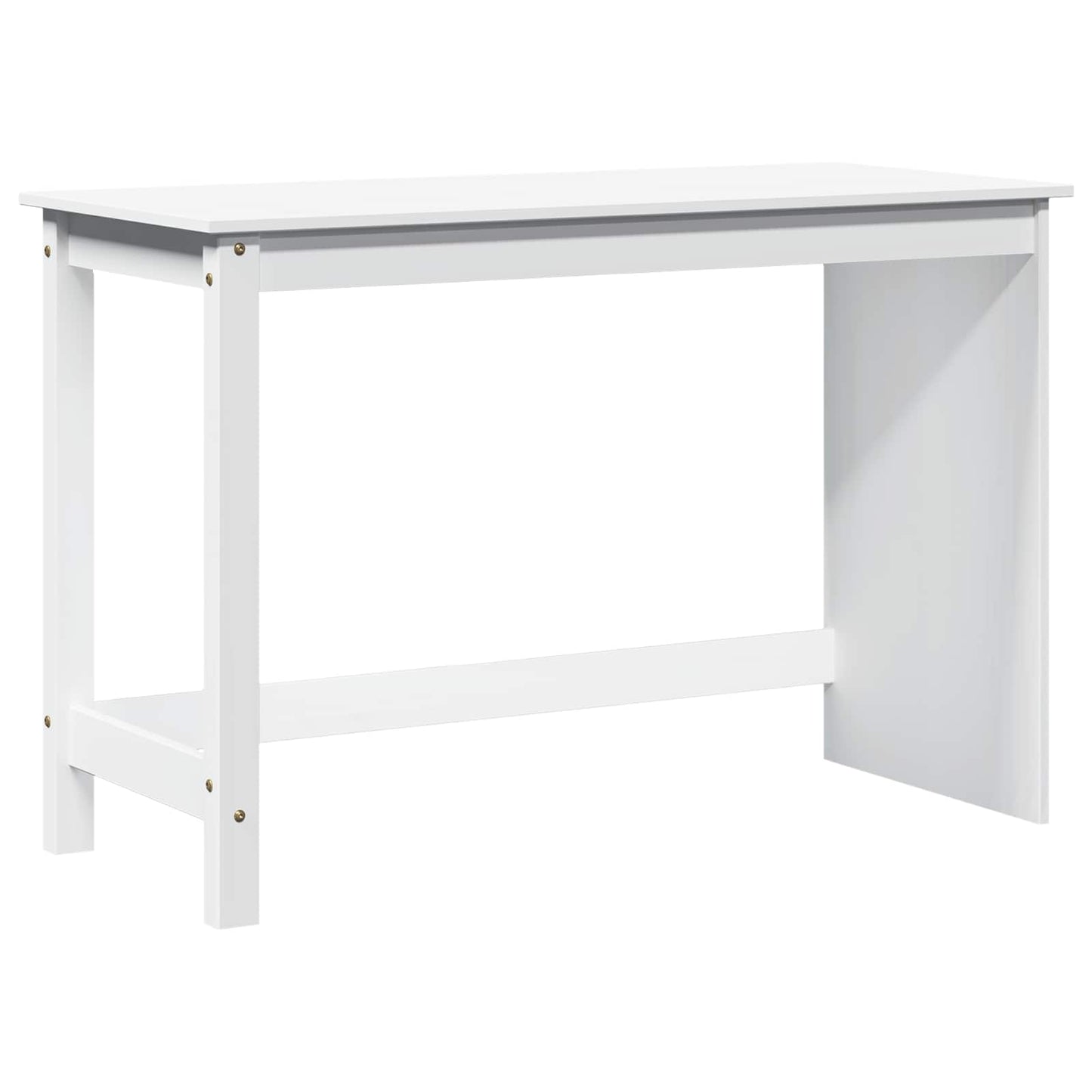 vidaXL Desk White 112 x 50 x 75 cm Solid Pine Wood 2