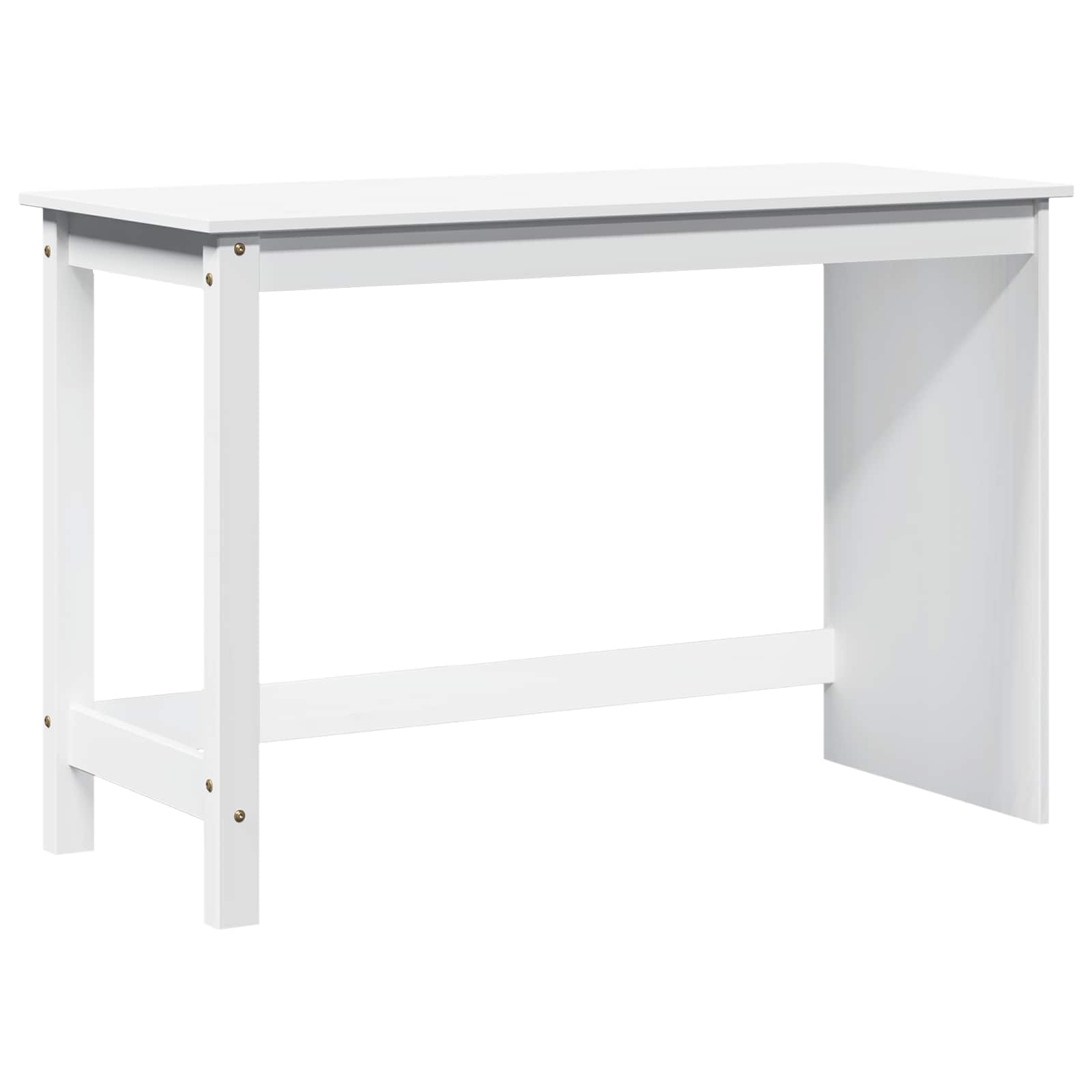 vidaXL Desk White 112 x 50 x 75 cm Solid Pine Wood 2