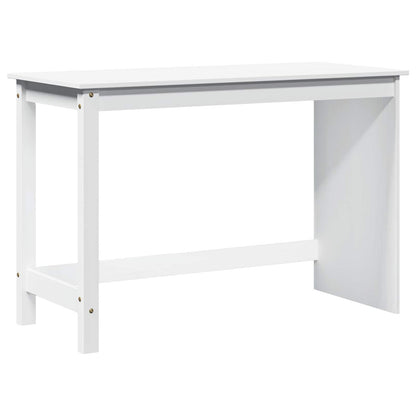 vidaXL Desk White 112 x 50 x 75 cm Solid Pine Wood 2