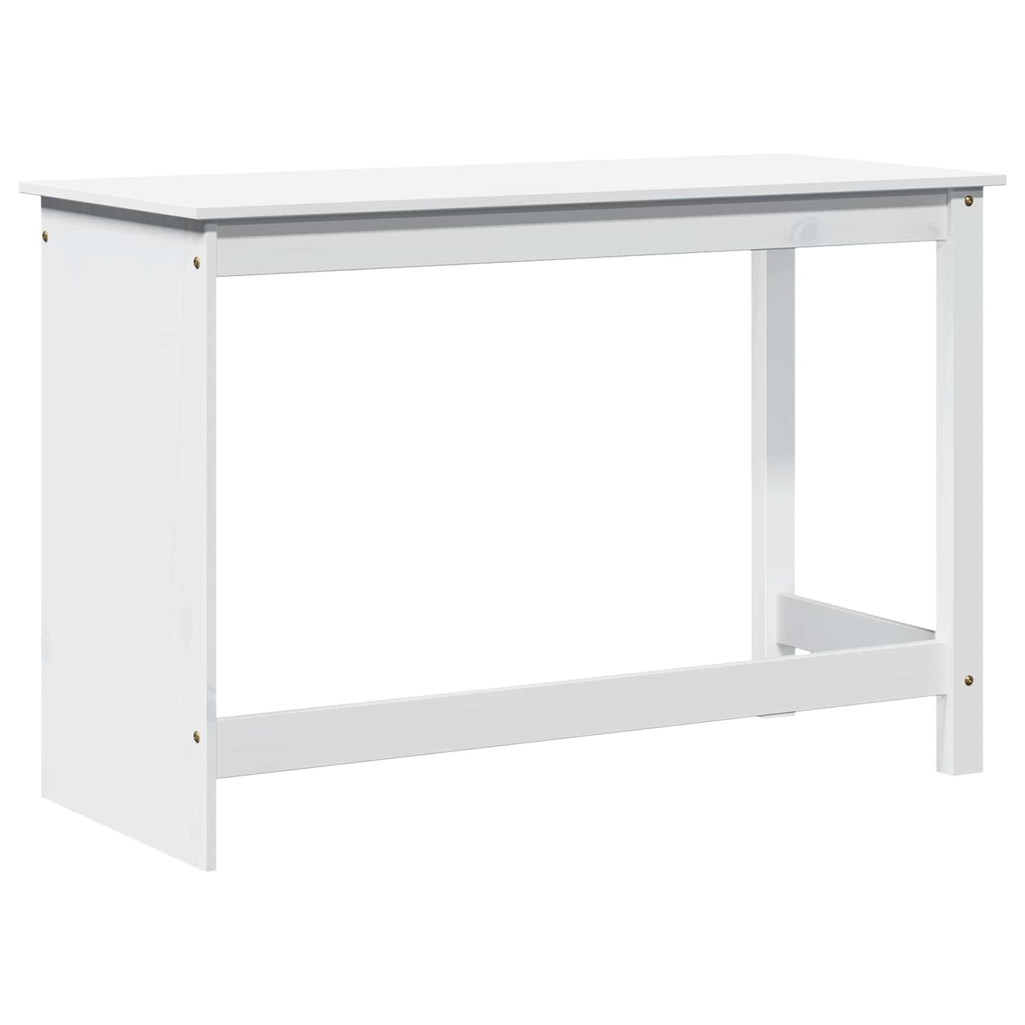 vidaXL Desk White 112 x 50 x 75 cm Solid Pine Wood 6