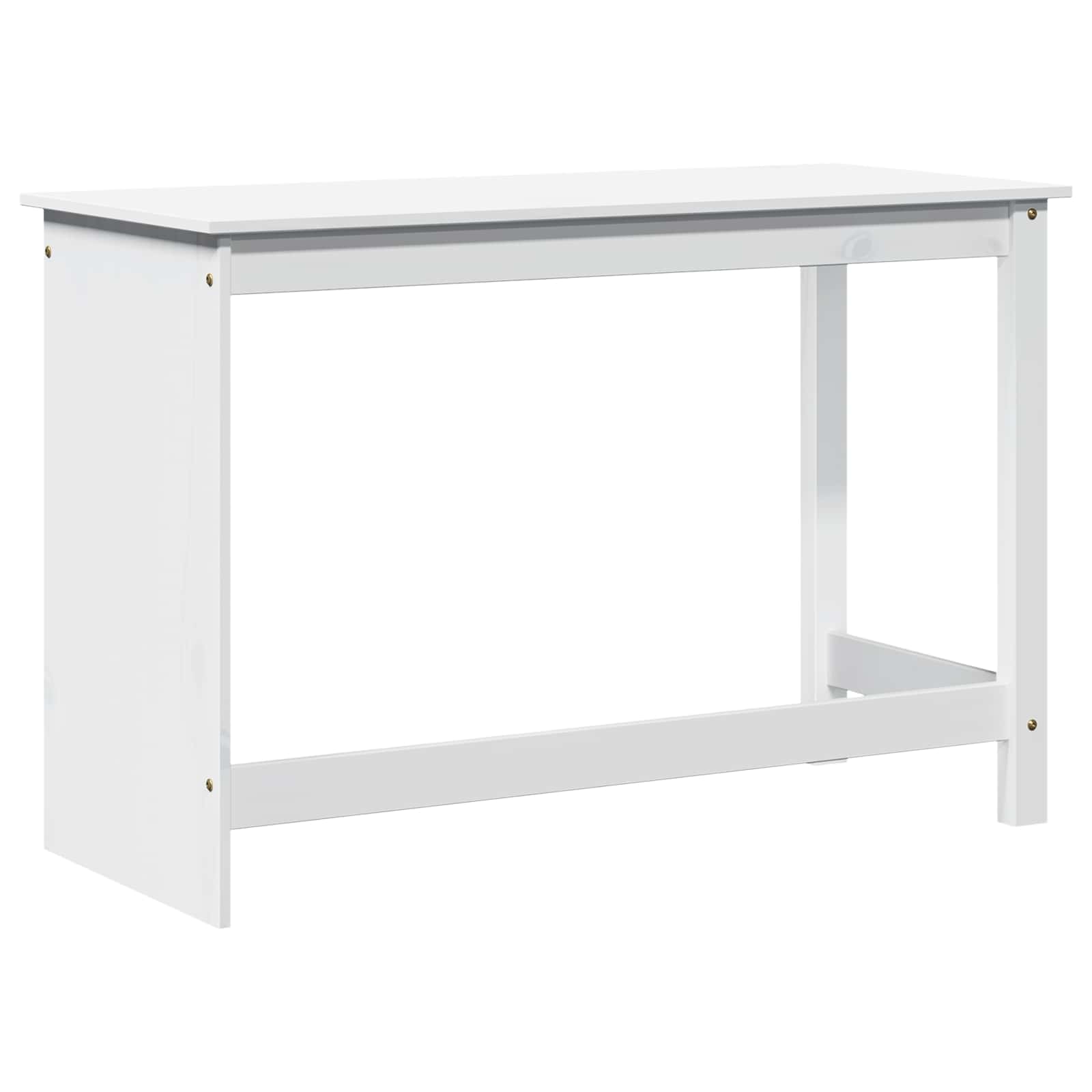 vidaXL Desk White 112 x 50 x 75 cm Solid Pine Wood 6