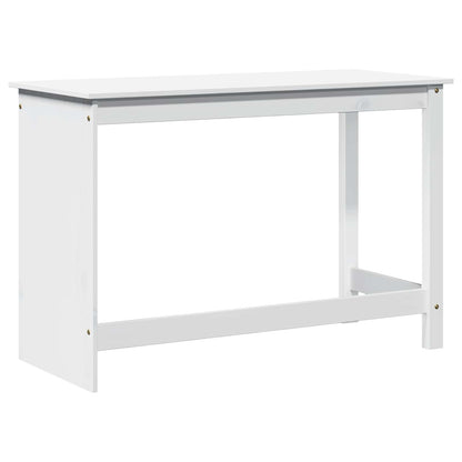 vidaXL Desk White 112 x 50 x 75 cm Solid Pine Wood 6