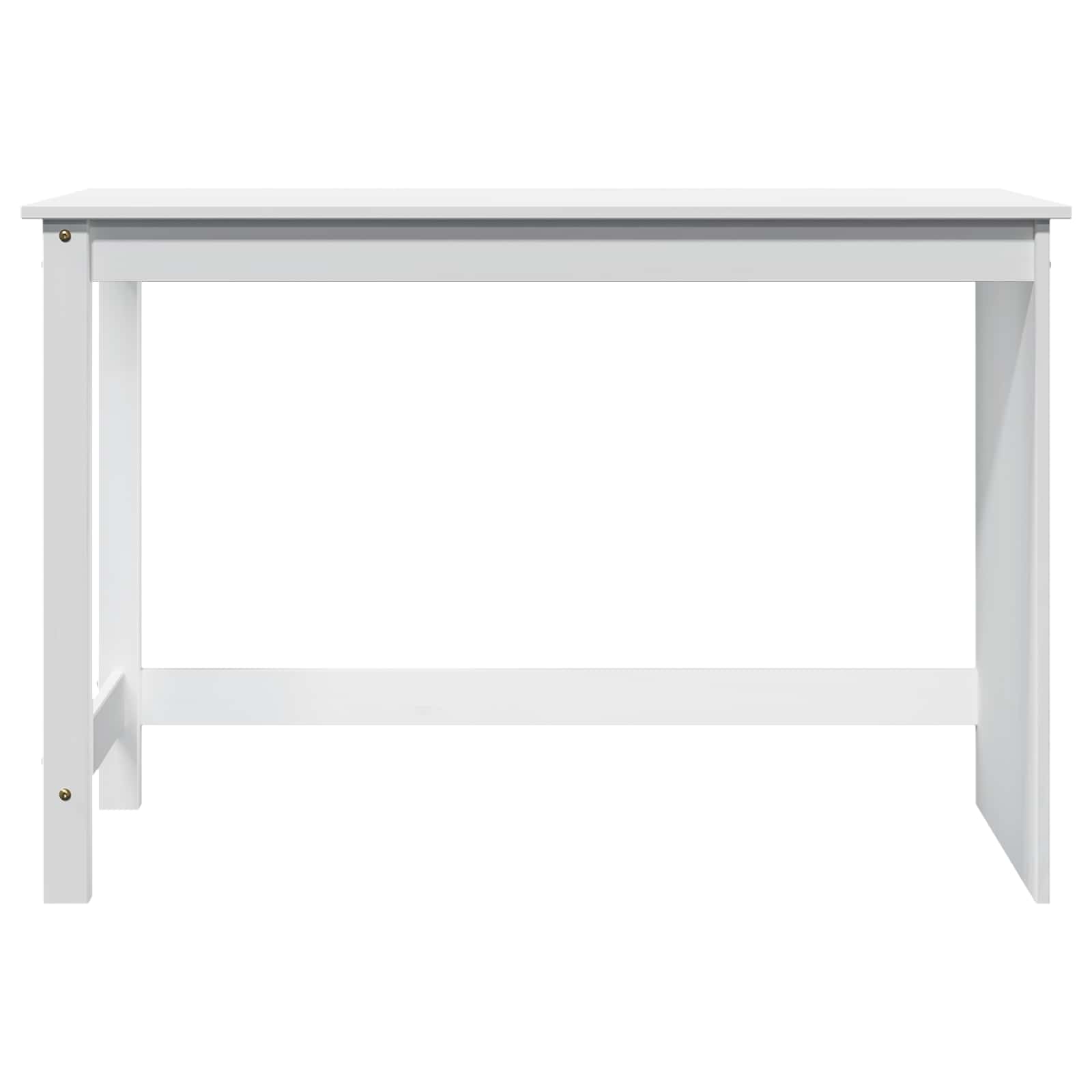 vidaXL Desk White 112 x 50 x 75 cm Solid Pine Wood 4