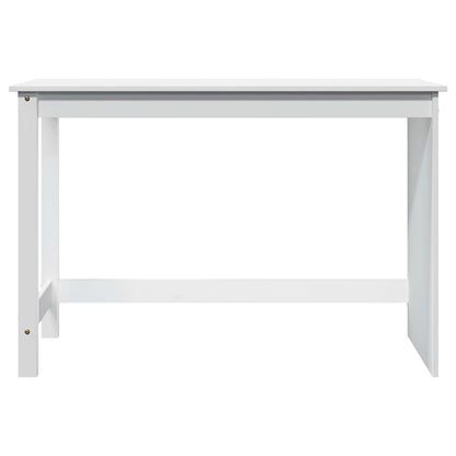 vidaXL Desk White 112 x 50 x 75 cm Solid Pine Wood 4