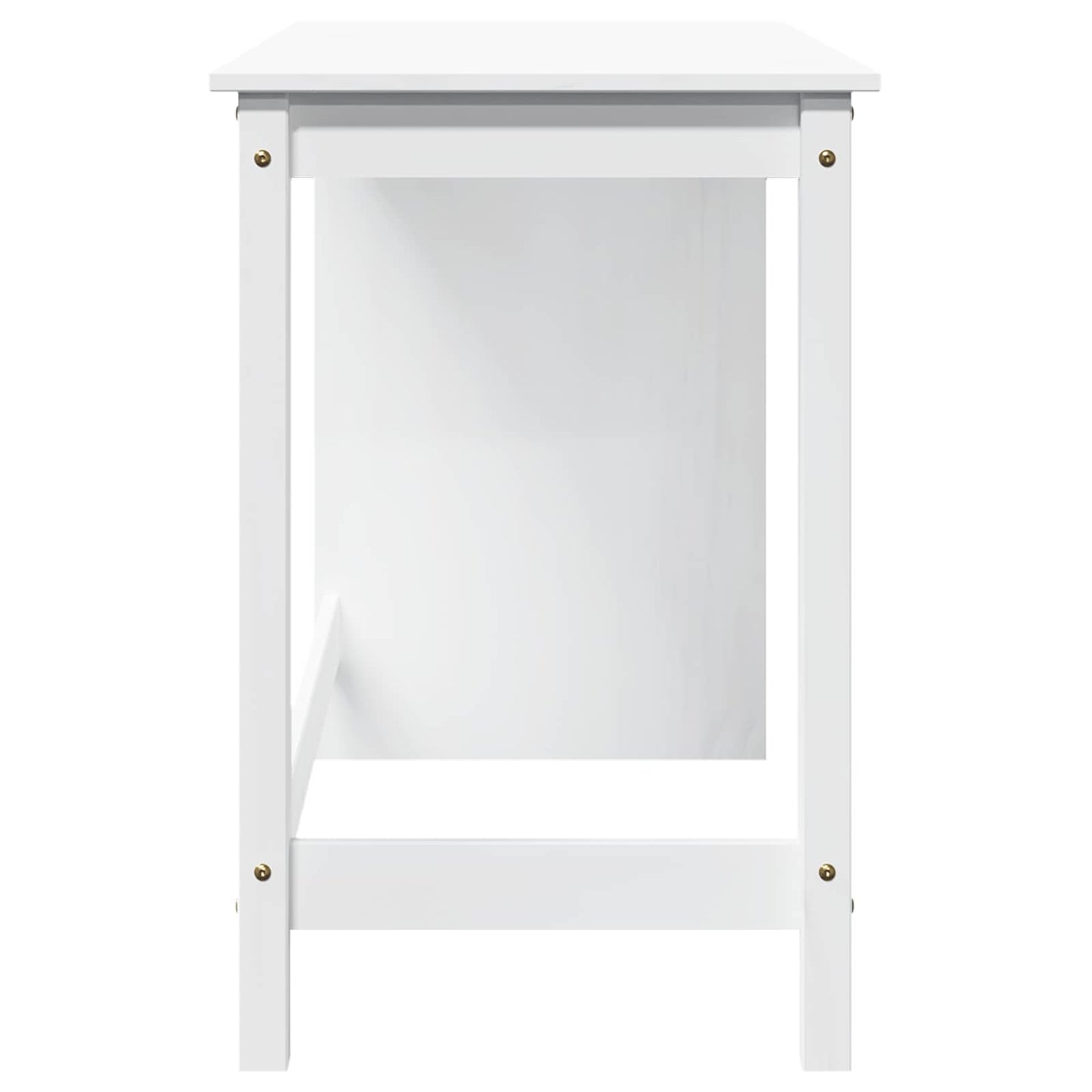 vidaXL Desk White 112 x 50 x 75 cm Solid Pine Wood 5