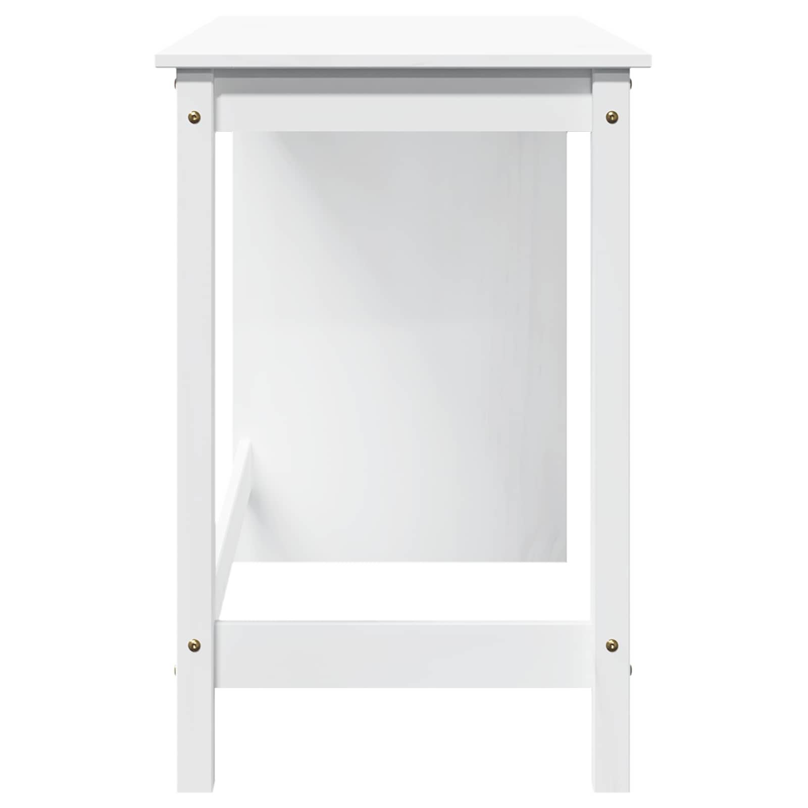 vidaXL Desk White 112 x 50 x 75 cm Solid Pine Wood 5