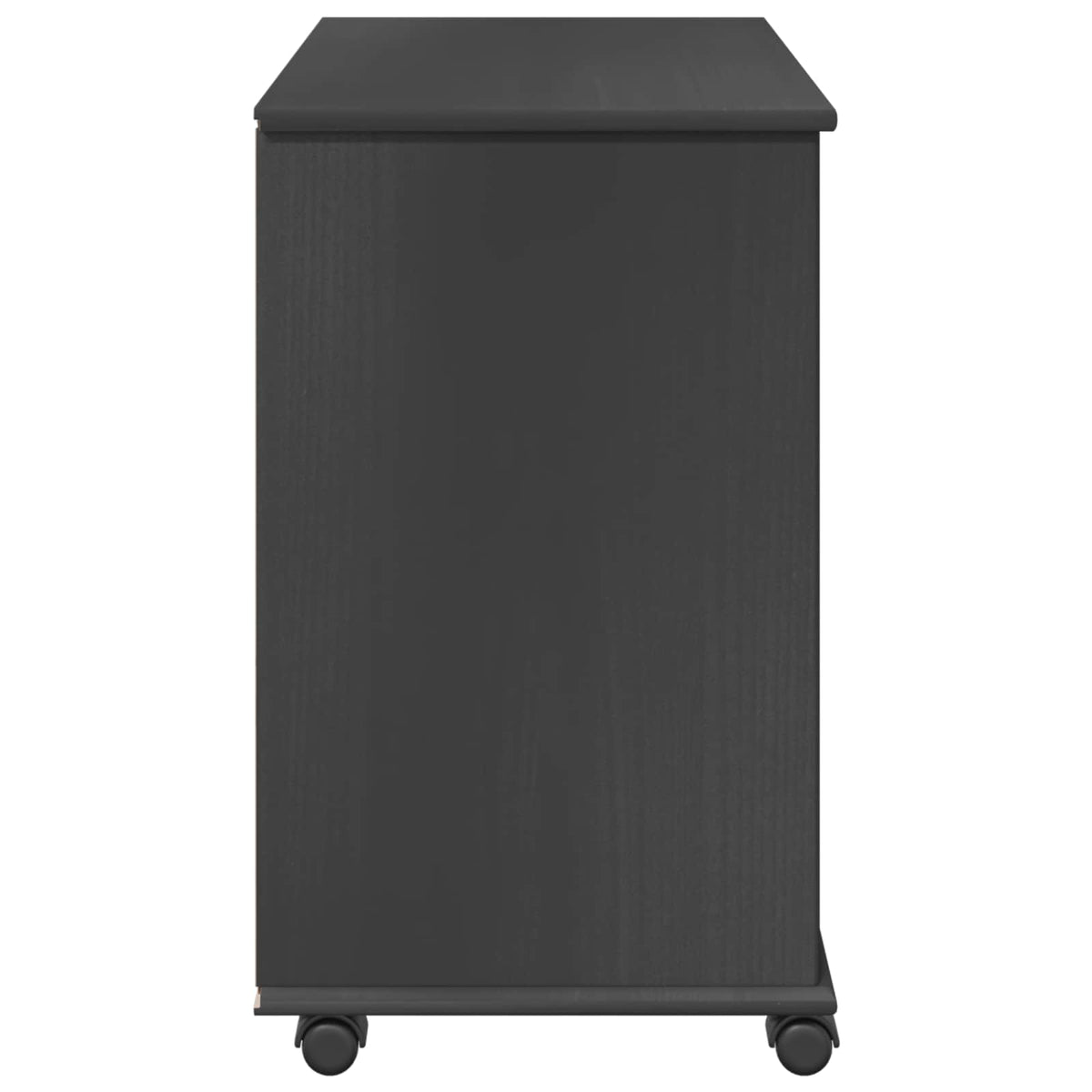 Rolling Cabinet 63.5 x 39 x 65.5 cm Solid Pine Wood Grey