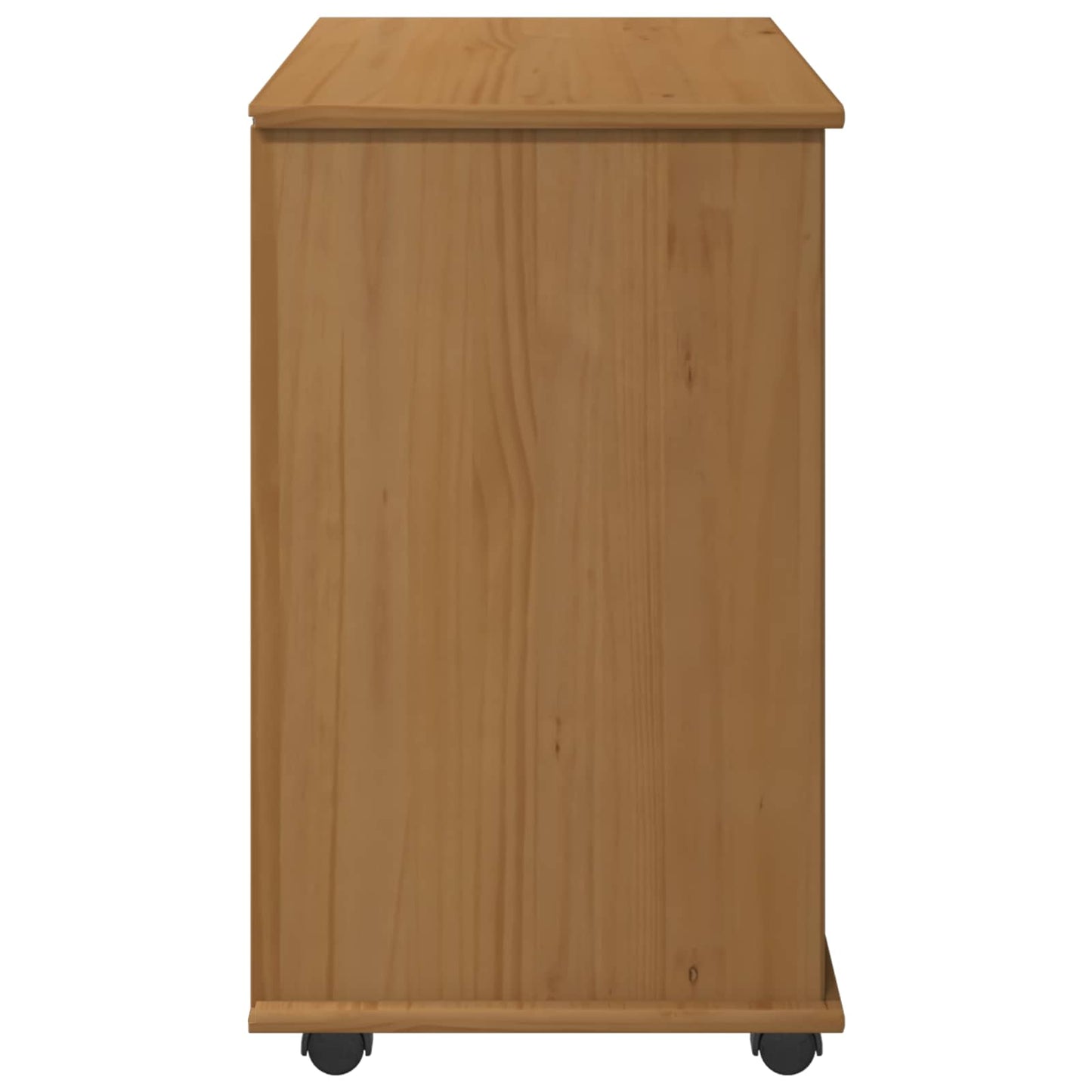 vidaXL Rolling Cabinet 63.5 x 39 x 65.5 cm Solid Pine Wood Honey Brown 6