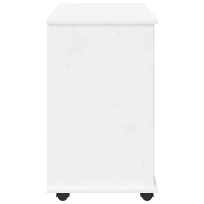 vidaXL Rolling Cabinet 63.5 x 39 x 65.5 cm Solid Pine Wood White 6