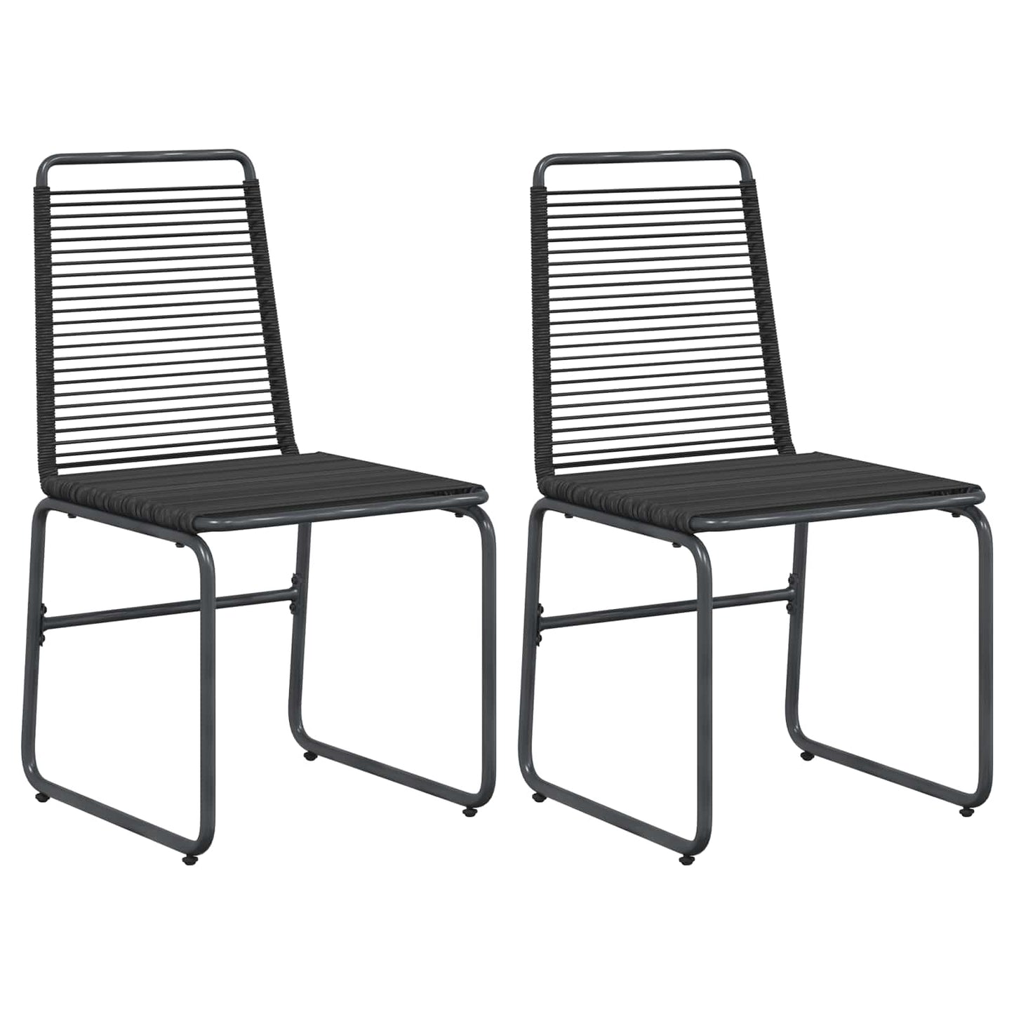 vidaXL Garden Chairs 2 pcs Black Rattan 2